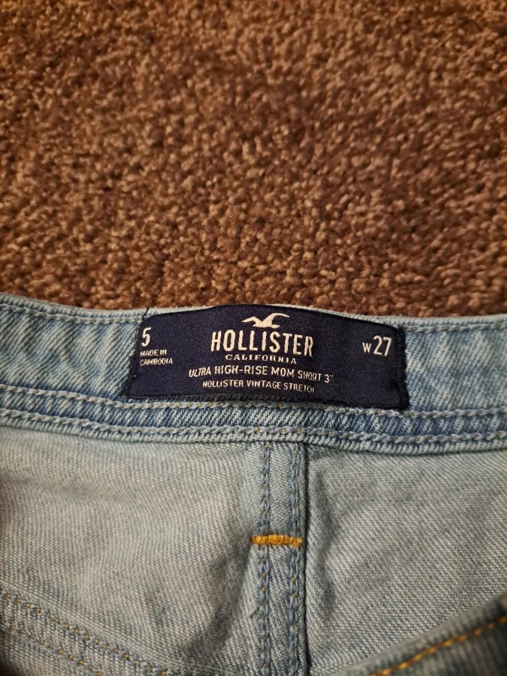 Hollister Distressed Ultra High-Rise Mom Shorts With Floral Panels